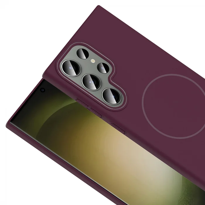 Samsung S24 Ultra Kılıf M-safe Şarj Özellikli Ruby Sert Kapak