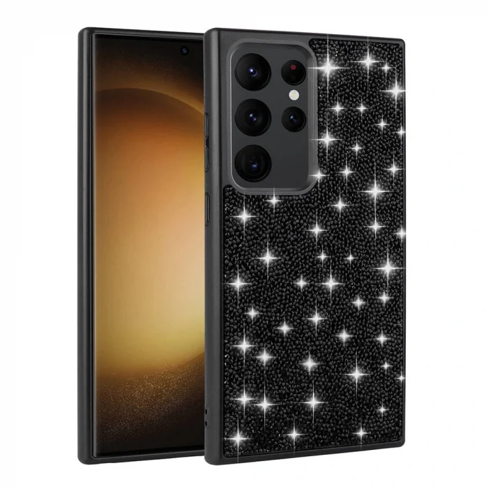 Samsung S24 Ultra Kılıf Parlak Taşlı Tasarım Pırlanta Kapak