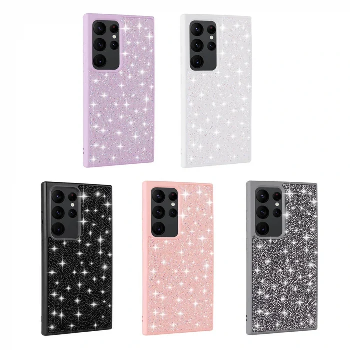 Samsung S24 Ultra Kılıf Parlak Taşlı Tasarım Pırlanta Kapak