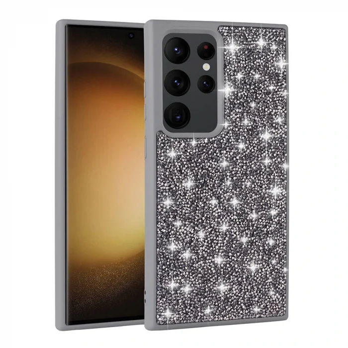Samsung S24 Ultra Kılıf Parlak Taşlı Tasarım Pırlanta Kapak