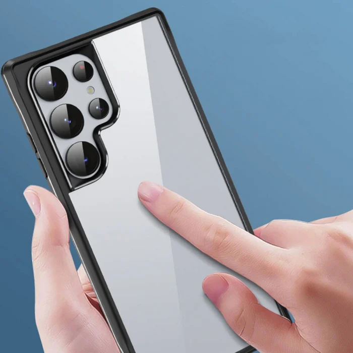 Samsung S24 Ultra Kılıf Şeffaf Sert PC Arka Yüzey Tasarımlı Edo Kapak