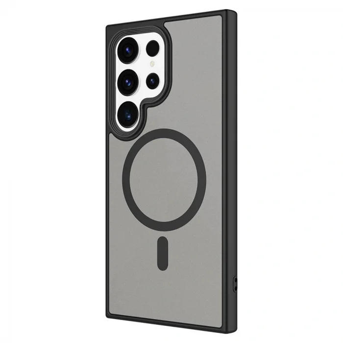 Samsung S24 Ultra Kılıf Sert PC Arka Yüzey Wireless Şarj Özellikli Flet M-safe Kapak