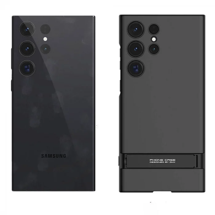 Samsung S24 Ultra Kılıf Kamera Korumalı Dikey Standlı Ays Kapak