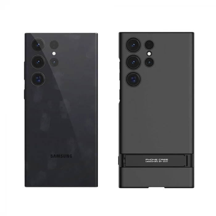 Samsung S24 Ultra Kılıf Kamera Korumalı Dikey Standlı Ays Kapak