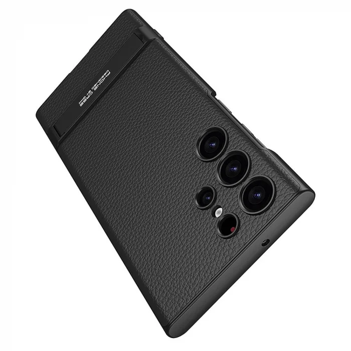 Samsung S24 Ultra Kılıf Kamera Korumalı Leather Dikey Standlı Ays Kapak