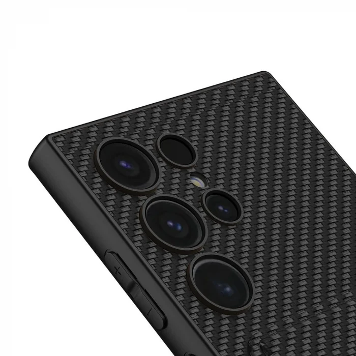 Samsung S24 Ultra Suni Deri Arka Yüzey Kartlıklı Kıpta Silikon Kapak