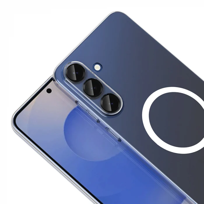 Samsung S25 FE Kamera Korumalı M-Safe Şarj Özellikli Şeffaf London Sert PC Kapak