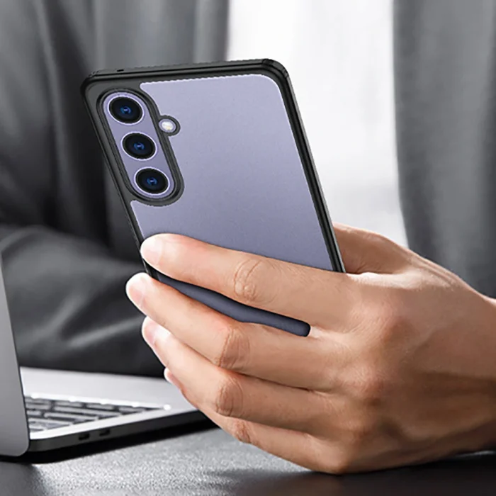 Samsung S25 Kılıf Kamera Korumalı Şeffaf Arka Yüzey New Roll Kapak