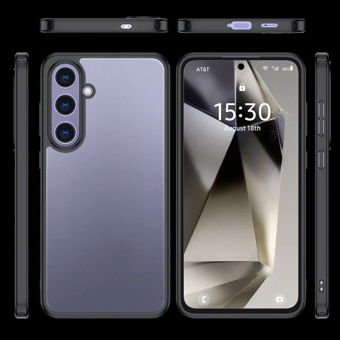 Samsung S25 Kılıf Kamera Korumalı Şeffaf Arka Yüzey New Roll Kapak