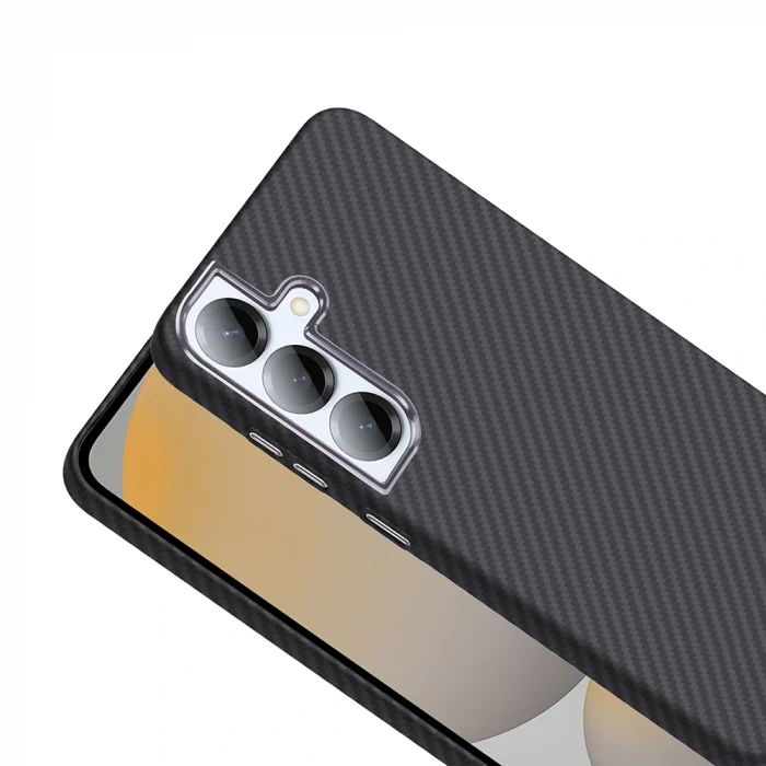 Samsung S25 Kılıf M-safe Şarj Özellikli Karbon Fiber Görünümlü Gros Kapak