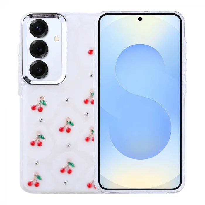 Samsung S25 Plus Kılıf Airbag Tasarımlı Simli Şeffaf Kutup Kapak