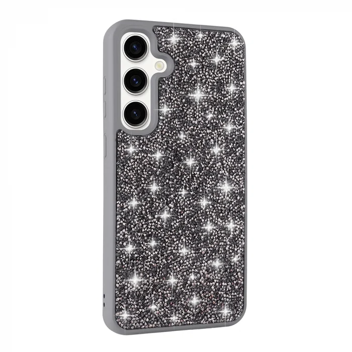 Samsung S25 Plus Kılıf Parlak Taşlı Tasarım Pırlanta Kapak
