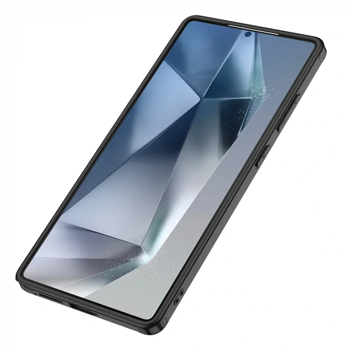 Samsung S25 Ultra Kılıf Kamera Korumalı Şeffaf Arka Yüzey New Roll Kapak