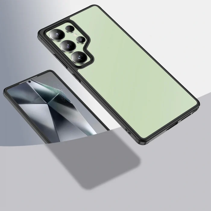 Samsung S25 Ultra Kılıf Kamera Korumalı Şeffaf Arka Yüzey New Roll Kapak