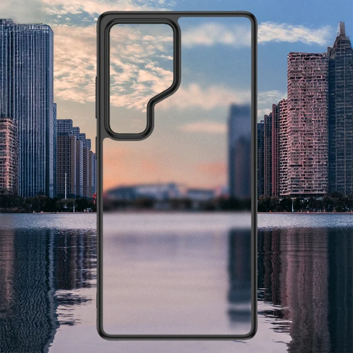 Samsung S25 Ultra Kılıf Kamera Korumalı Şeffaf Arka Yüzey New Roll Kapak