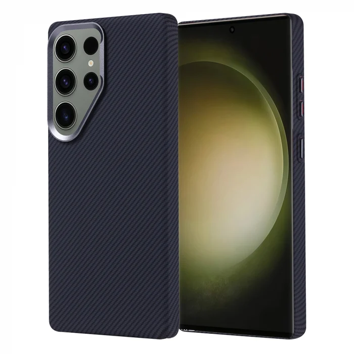 Samsung S25 Ultra Kılıf M-safe Şarj Özellikli Karbon Fiber Görünümlü Nekst Kapak