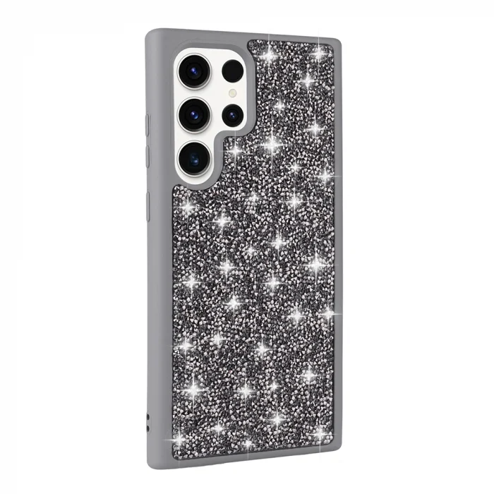 Samsung S25 Ultra Kılıf Parlak Taşlı Tasarım Pırlanta Kapak