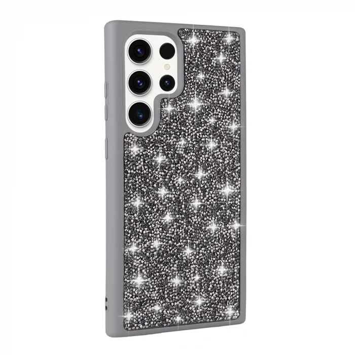 Samsung S25 Ultra Kılıf Parlak Taşlı Tasarım Pırlanta Kapak