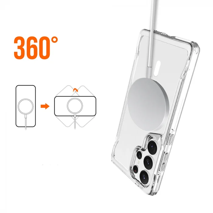 Samsung S25 Ultra Kılıf M-safe Şarj Özellikli T-Max M-safe Kapak