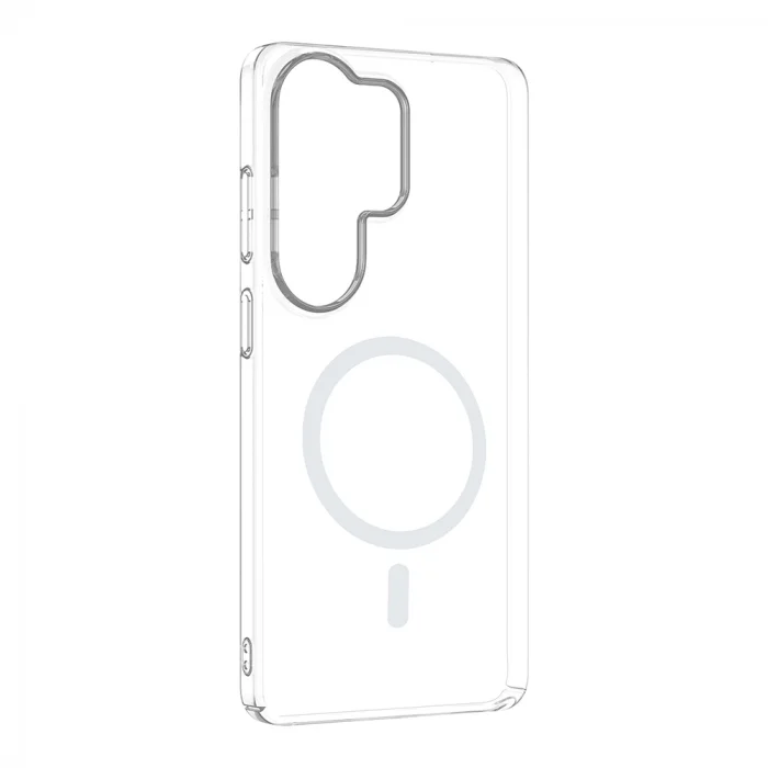 Galaxy S26 Ultra Kamera Korumalı M-Safe Şarj Özellikli Şeffaf Zore London Sert PC Kapak