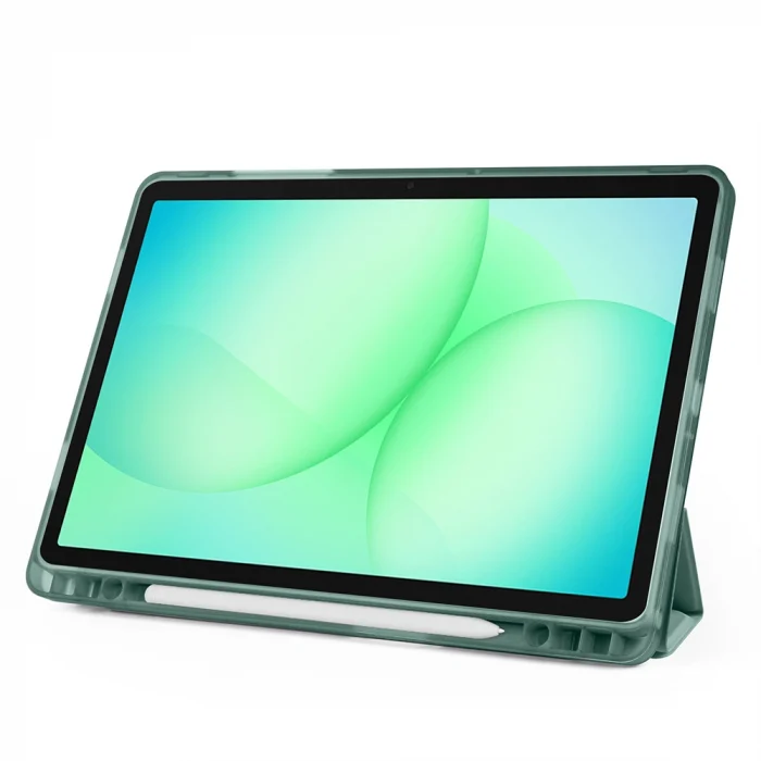 Samsung Tab A11 Plus Kılıf Tri Folding Kalem Bölmeli Standlı Kılıf