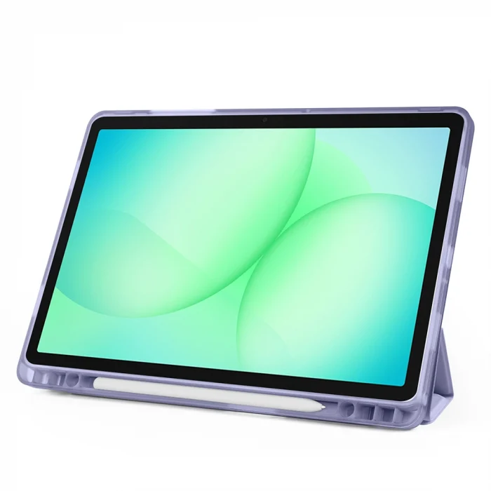 Samsung Tab A11 Plus Kılıf Tri Folding Kalem Bölmeli Standlı Kılıf
