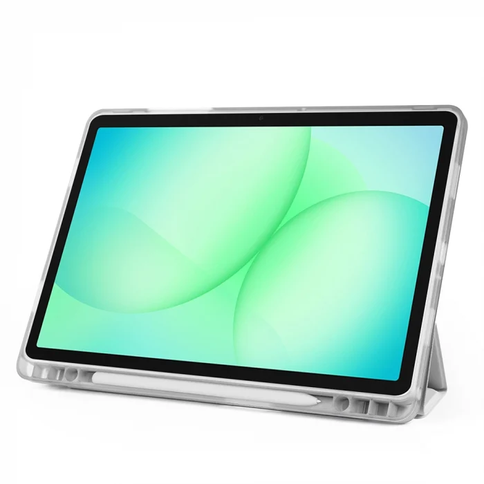 Samsung Tab A11 Plus Kılıf Tri Folding Kalem Bölmeli Standlı Kılıf