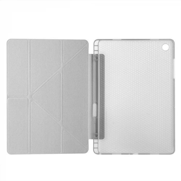 Samsung Tab A11 Plus Kılıf Tri Folding Kalem Bölmeli Standlı Kılıf