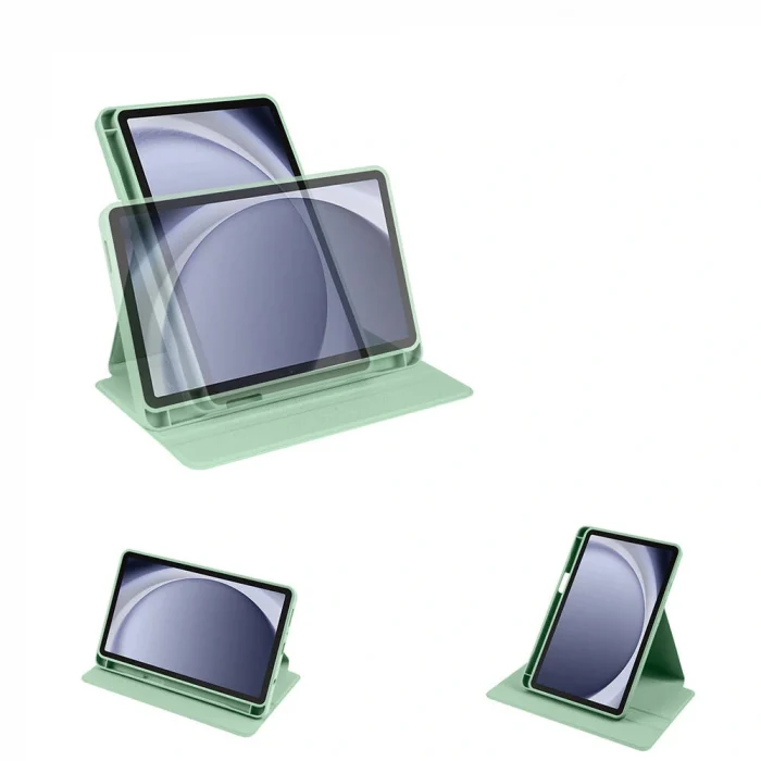 Samsung Tab A9 Kılıf Termik Kalem Bölmeli Dönebilen Standlı Kılıf