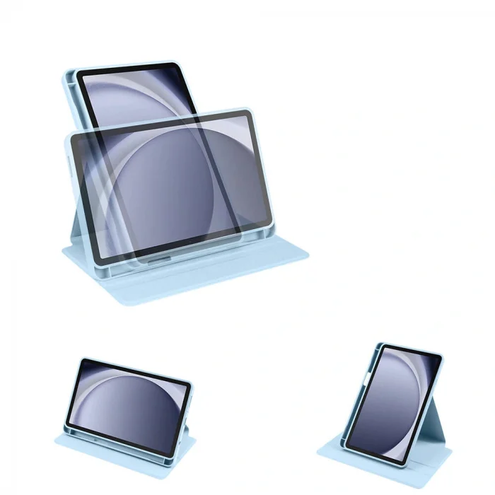 Samsung Tab A9 Plus Kılıf Termik Kalem Bölmeli Dönebilen Standlı Kılıf