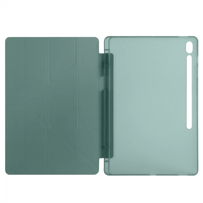 Samsung Tab S10 FE Plus Kılıf Tri Folding Kalem Bölmeli Standlı Kılıf