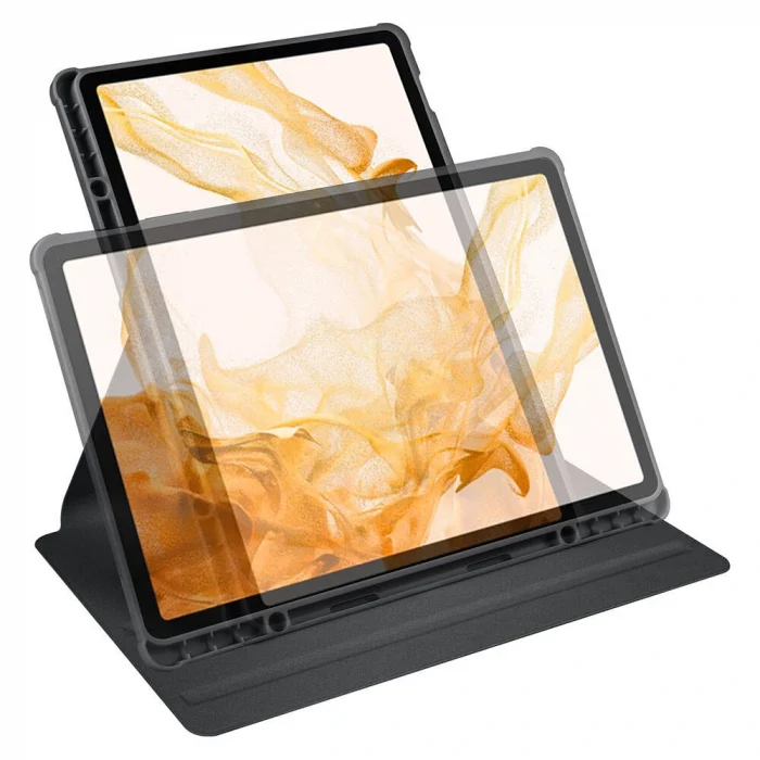 Samsung Tab S10 Plus Kılıf Termik Kalem Bölmeli Dönebilen Standlı Kılıf