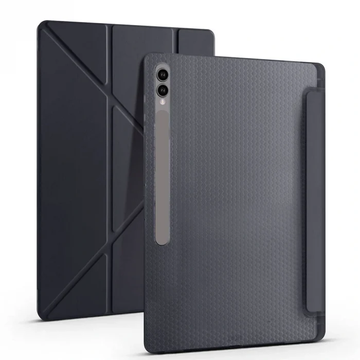 Samsung Tab S10 Ultra Kılıf Tri Folding Kalem Bölmeli Standlı Kılıf