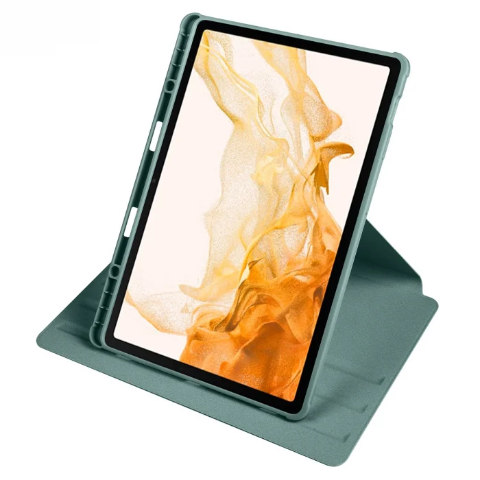 Tab S8 Plus SM-X800 Kılıf Termik Kalem Bölmeli Dönebilen Standlı Kılıf