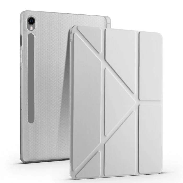 Samsung Tab S9 FE Kılıf Tri Folding Kalem Bölmeli Standlı Kılıf