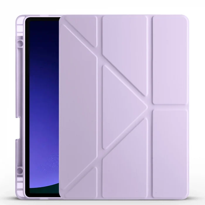 Samsung Tab S9 FE Kılıf Tri Folding Kalem Bölmeli Standlı Kılıf