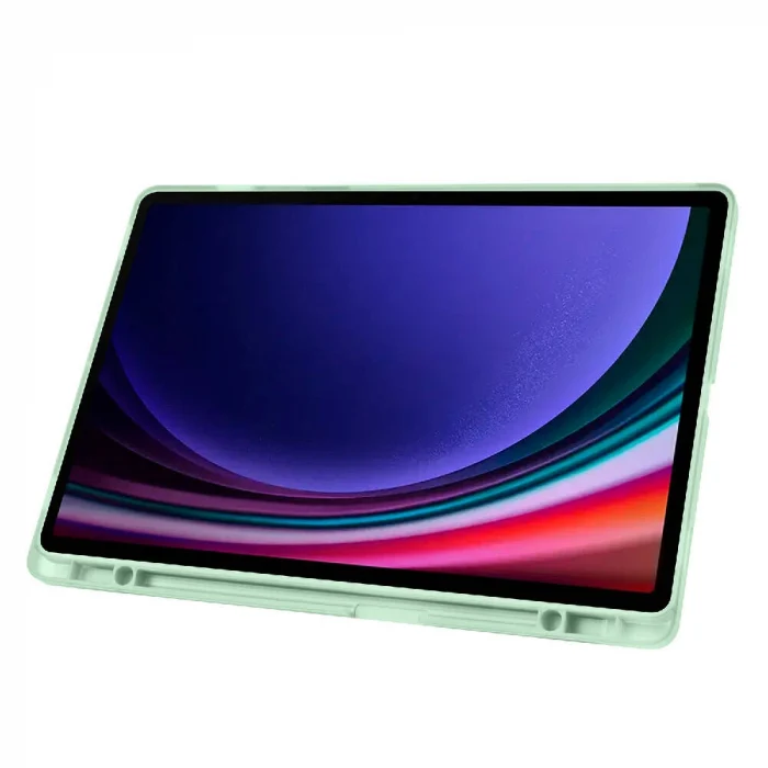 Samsung Tab S9 FE Plus Kılıf Tri Folding Kalem Bölmeli Standlı Kılıf
