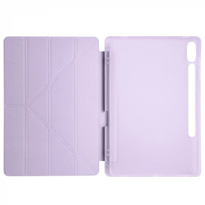 Samsung Tab S9 FE Plus Kılıf Tri Folding Kalem Bölmeli Standlı Kılıf