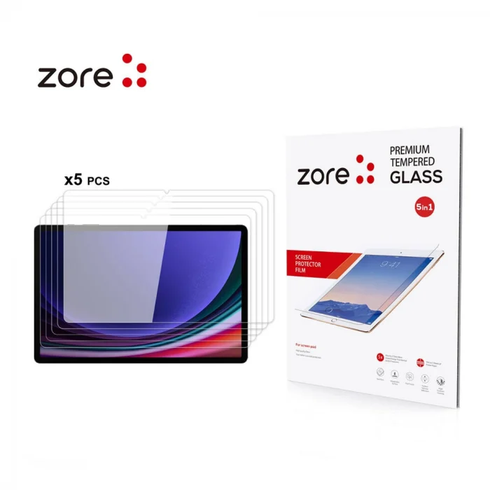Samsung Tab S9 FE Plus 5in1 Tablet Temperli Cam Ekran Koruyucu
