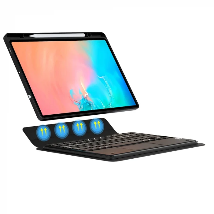 Samsung Tab S9 FE Border Keyboard Bluetooh Bağlantılı Standlı Klavyeli Tablet Kılıfı
