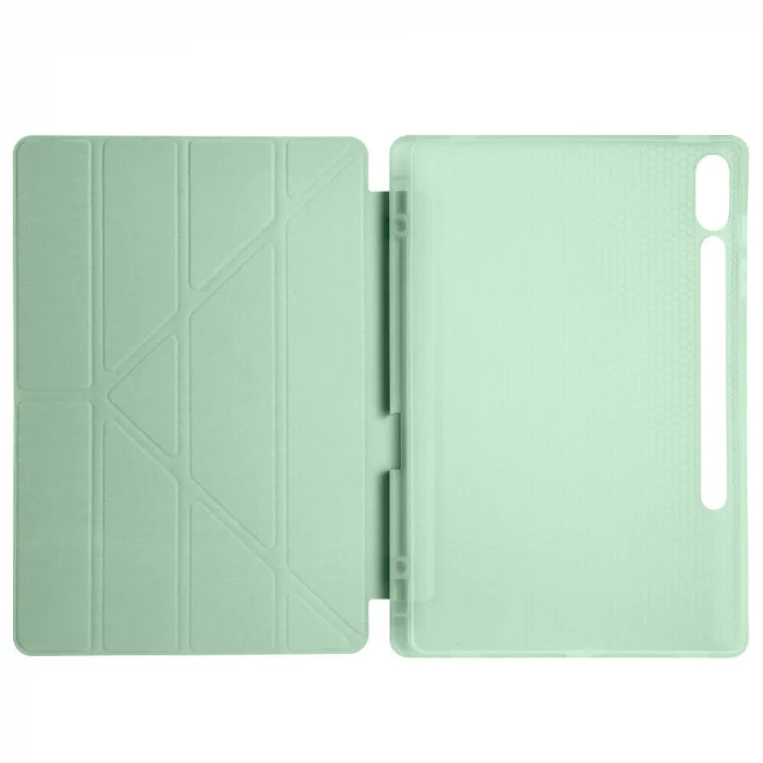 Samsung Tab S9 Plus Kılıf Tri Folding Kalem Bölmeli Standlı Kılıf