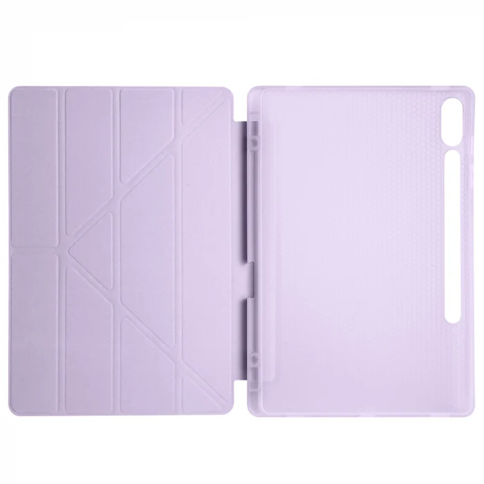 Samsung Tab S9 Plus Kılıf Tri Folding Kalem Bölmeli Standlı Kılıf