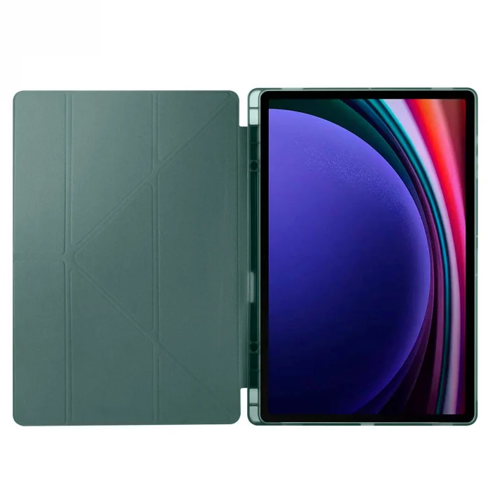 Samsung Tab S9 Ultra Kılıf Tri Folding Kalem Bölmeli Standlı Kılıf
