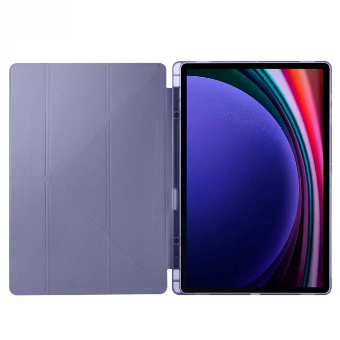 Samsung Tab S9 Ultra Kılıf Tri Folding Kalem Bölmeli Standlı Kılıf