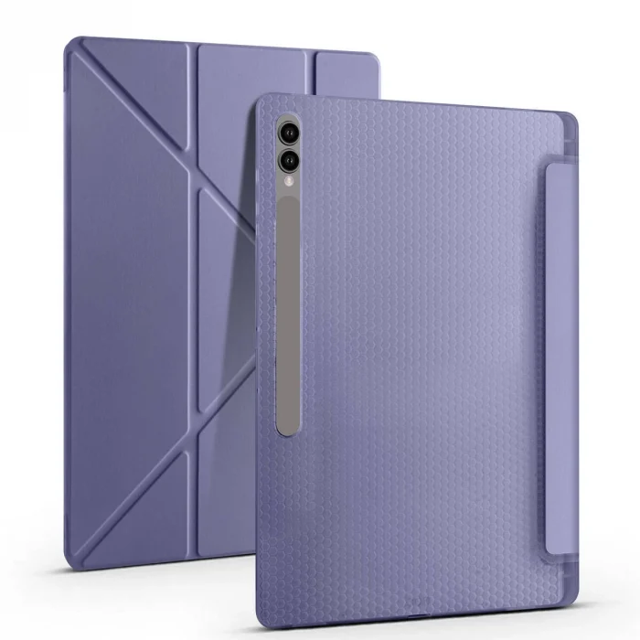 Samsung Tab S9 Ultra Kılıf Tri Folding Kalem Bölmeli Standlı Kılıf