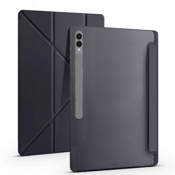 Samsung Tab S9 Ultra Kılıf Tri Folding Kalem Bölmeli Standlı Kılıf