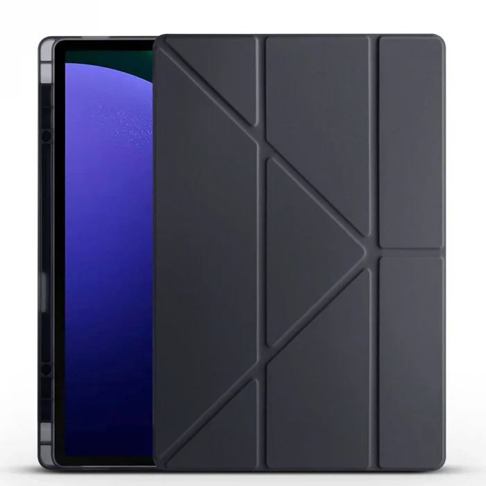 Samsung Tab S9 Ultra Kılıf Tri Folding Kalem Bölmeli Standlı Kılıf