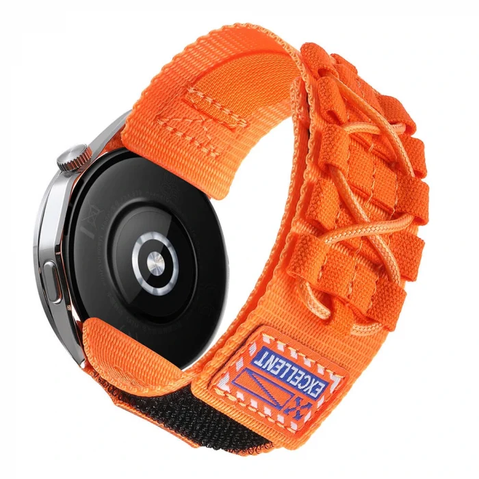 Samsung Watch 46mm Uyumlu-112 22mm Orbital Örgülü Halat Tasarımlı Naylon Kumaş Hasır Kordon