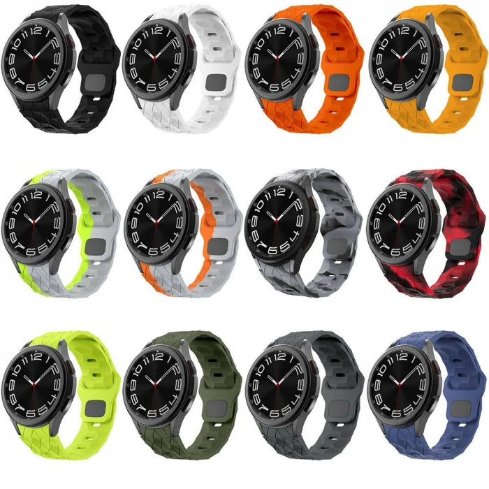 Samsung Watch 6 44mm KRD-116 20mm Futbol Desenli Spor Tasarımlı Silikon Kordon