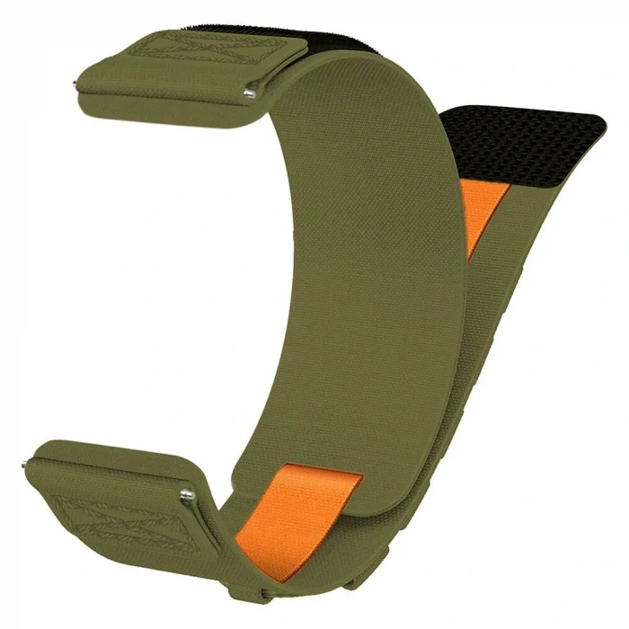 Samsung Watch Active 2 40mm Uyumlu-112 20mm Orbital Örgülü Halat Tasarımlı Naylon Kumaş Hasır Kordon